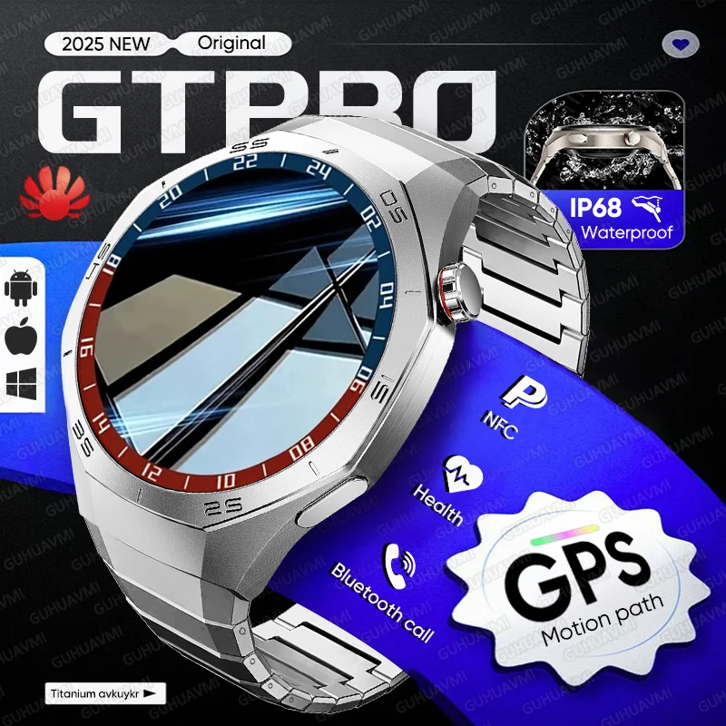 

2025 New GT5Pro Versatile Classics Series 1.52" Sapphire AMOLED Screen GPS Motion Path IP68 Heart rate Bluetooth call Smartwatch