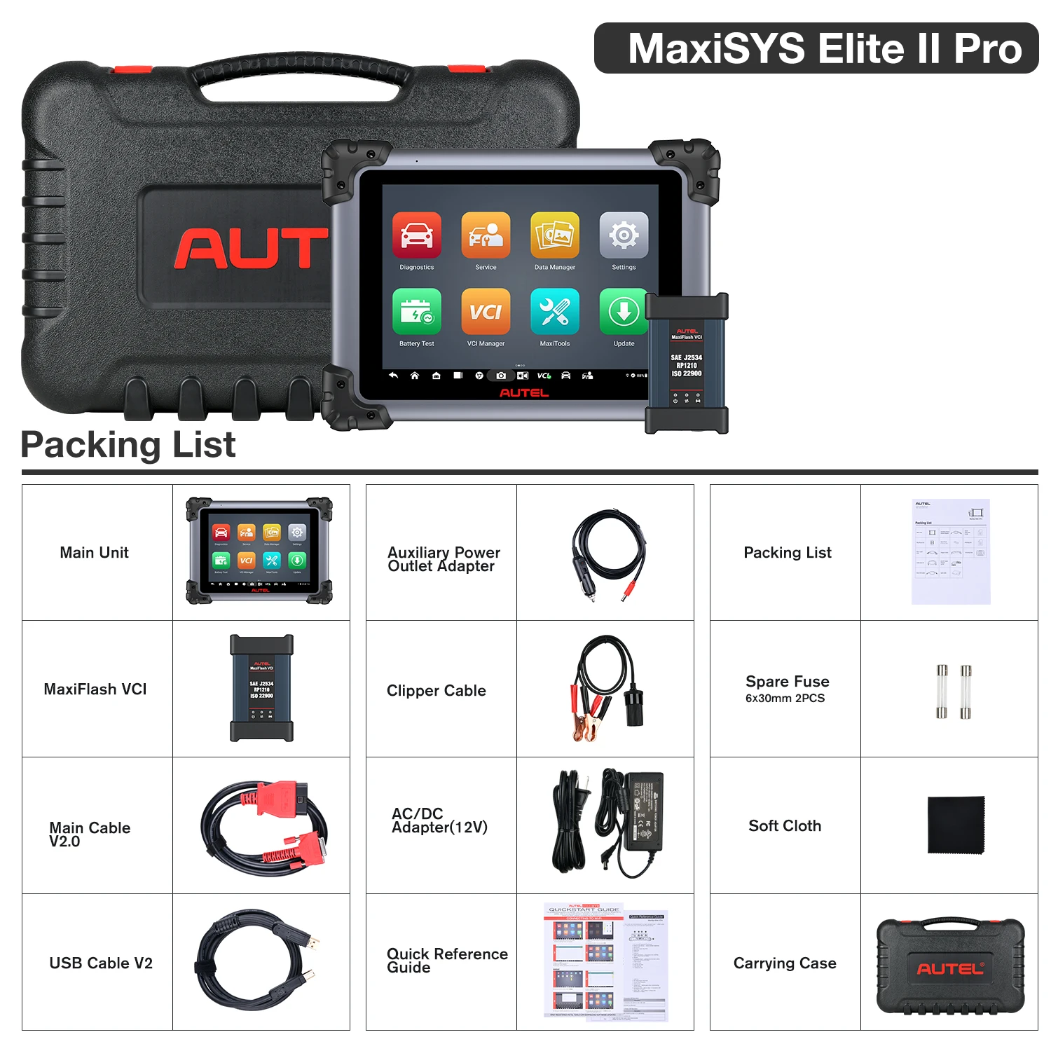 Autel Maxisys Elite II Pro Elite 2 Pro Diagnosegerät Identisch mit MS Ultra MS919 mit Motor TruSpeed Reparatur J2534 ECU-Programmierwerkzeug – Detail 6