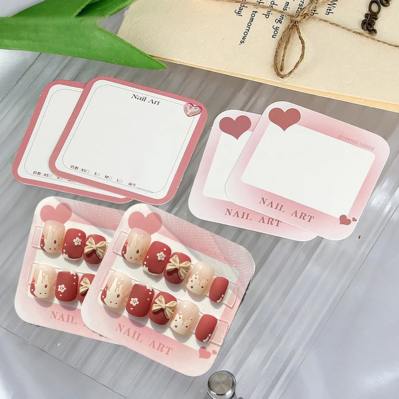 20/50 hojas 6,5x6,3 cm embalaje de uñas cartón hecho a mano diseño de uñas postizas muestra tarjetas de exposición manicura arte exhibición Nailfie Prop