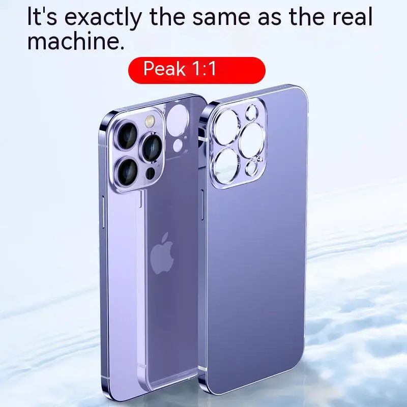 Luxury Metal stainless steel Case for iPhone 14 13 15 Pro Max Camera Protective Case iphone Original Color Phone Back Cover