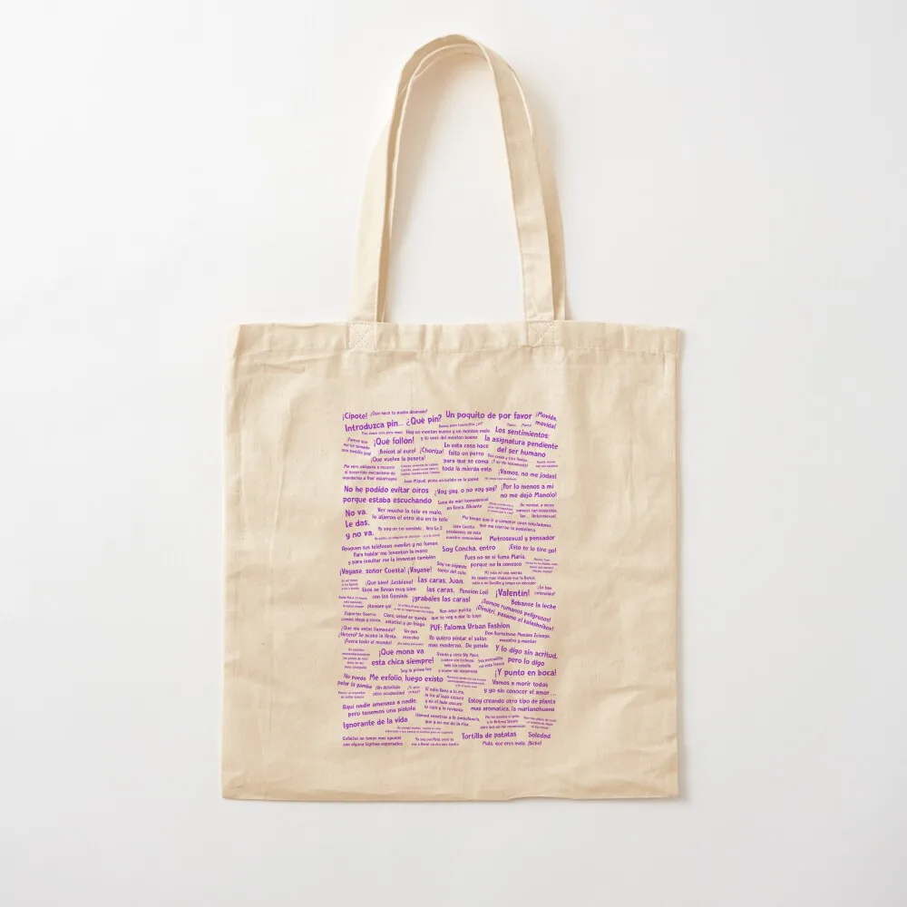 

Phrases Here There Is No Who Alive (purple letters) Tote Bag eco bag folding Shopper bag bags for women Canvas Tote