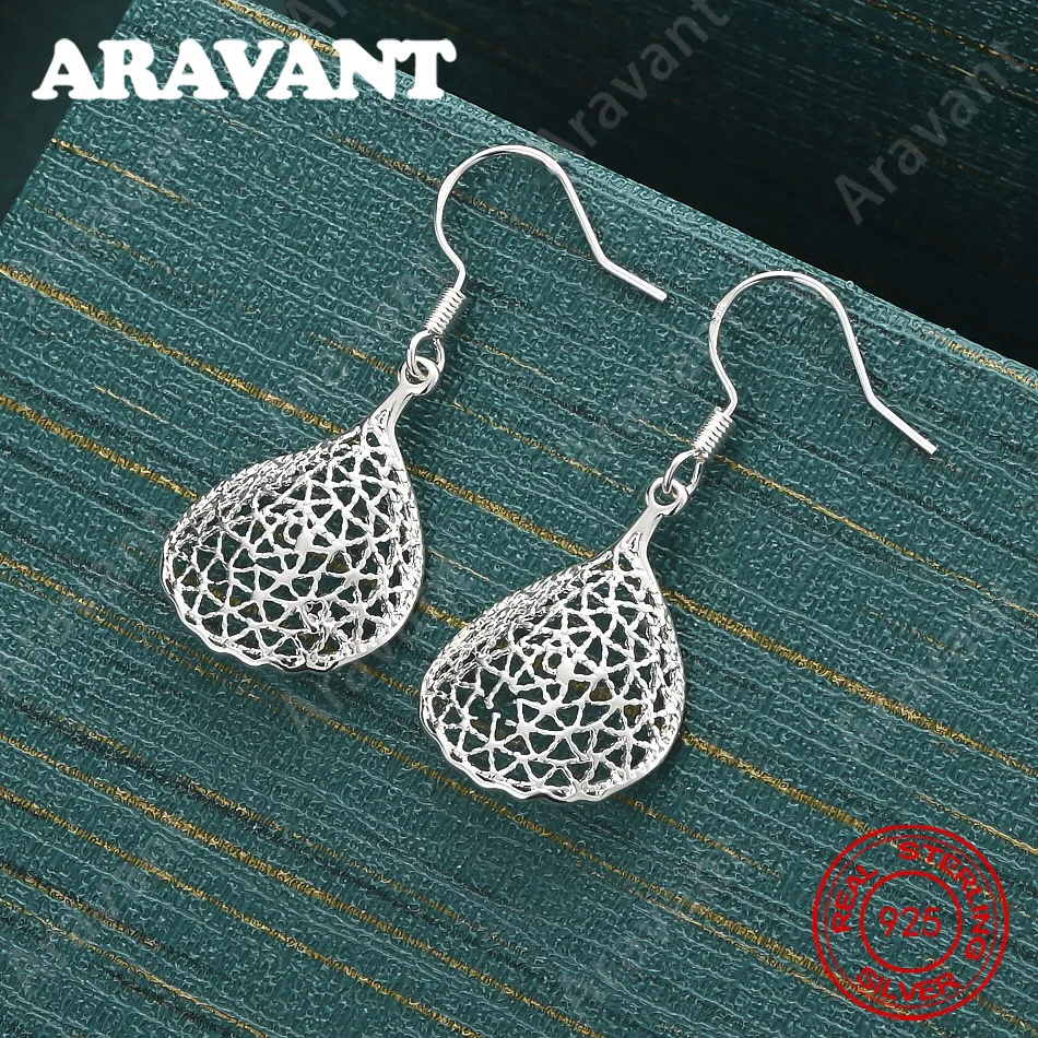925 Sterling Silber Fischernetz-Tropfenohrringe, Vintage-Stil, einzigartiges Accessoire, Geschenke, Schmuck