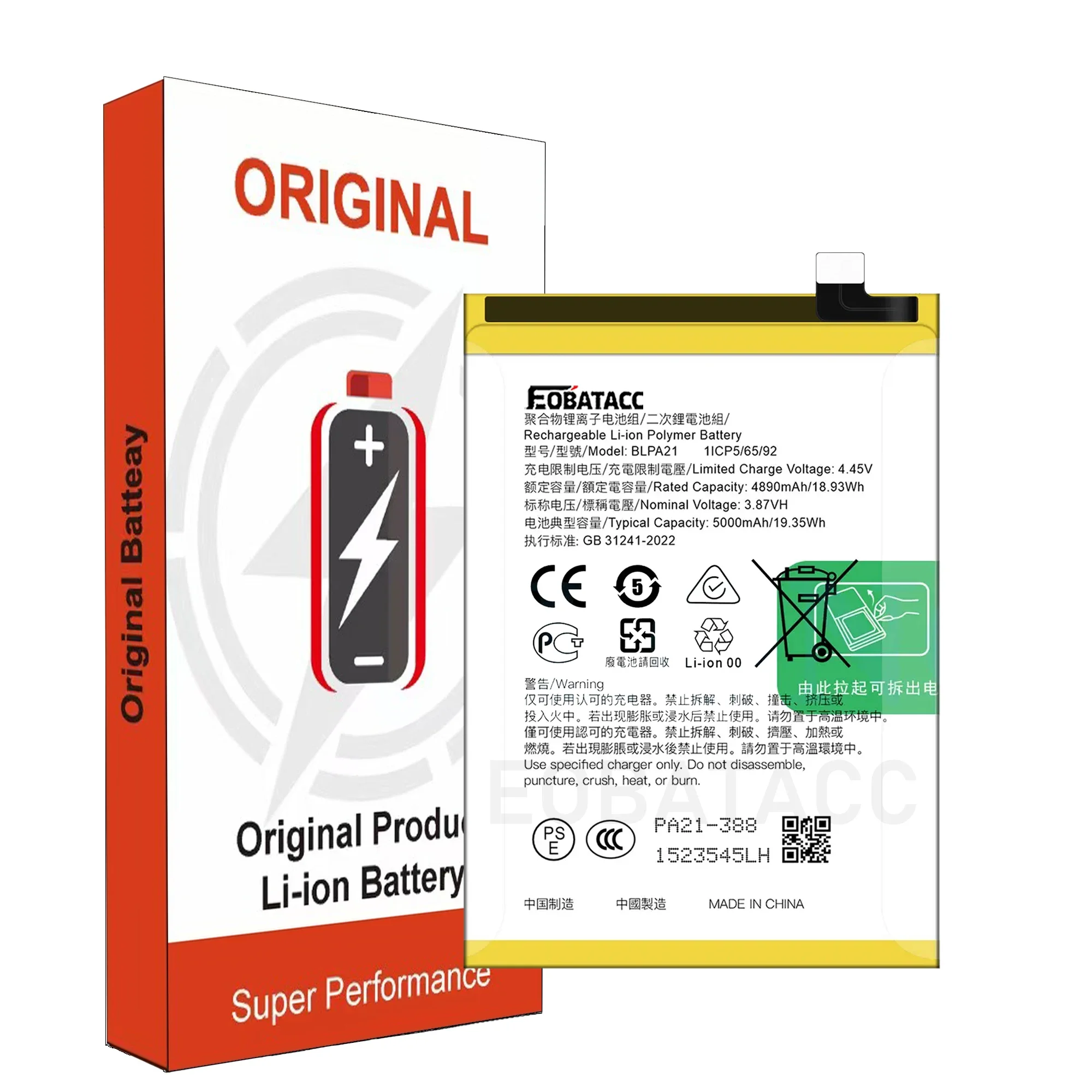2025 Years EOBATACC 100% Original New Replacement Battery BLPA21 For OPPO A18 Phone Battery+Tools
