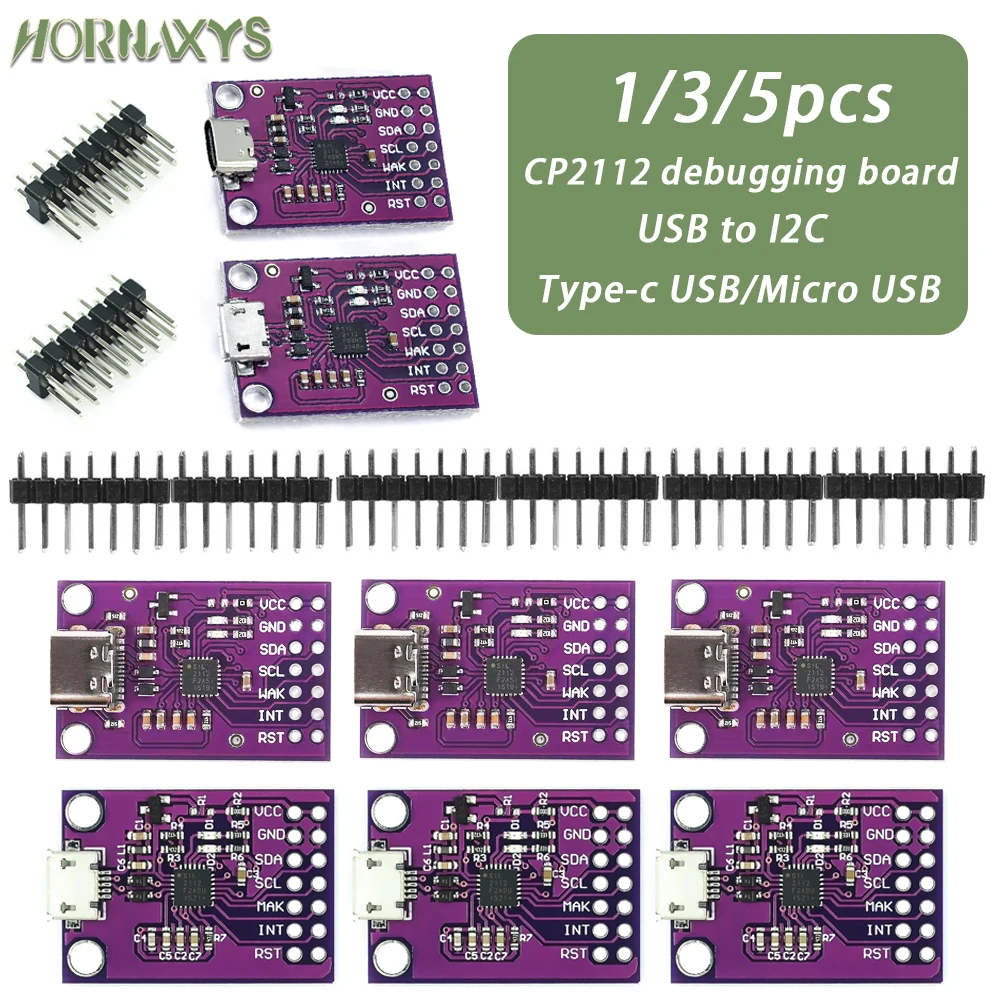 

CP2112 Debug Board USB to SMBus I2C Communication Module 2.0 MicroUSB 2112 Evaluation Kit for CCS811 Sensor Module for arduino