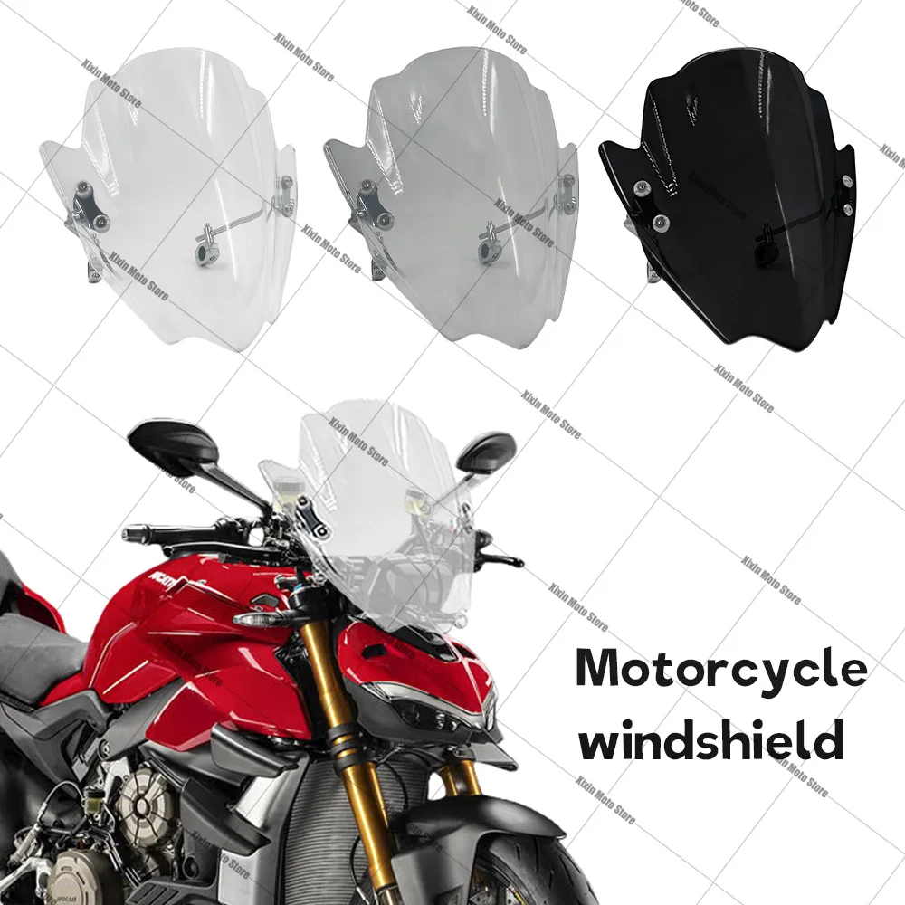 FOR Ducati Street Fighter V2 Street Fighter V4 S V4S Shiver new Adjustable Windshield Universal Motorcycle Windscreen Deflector