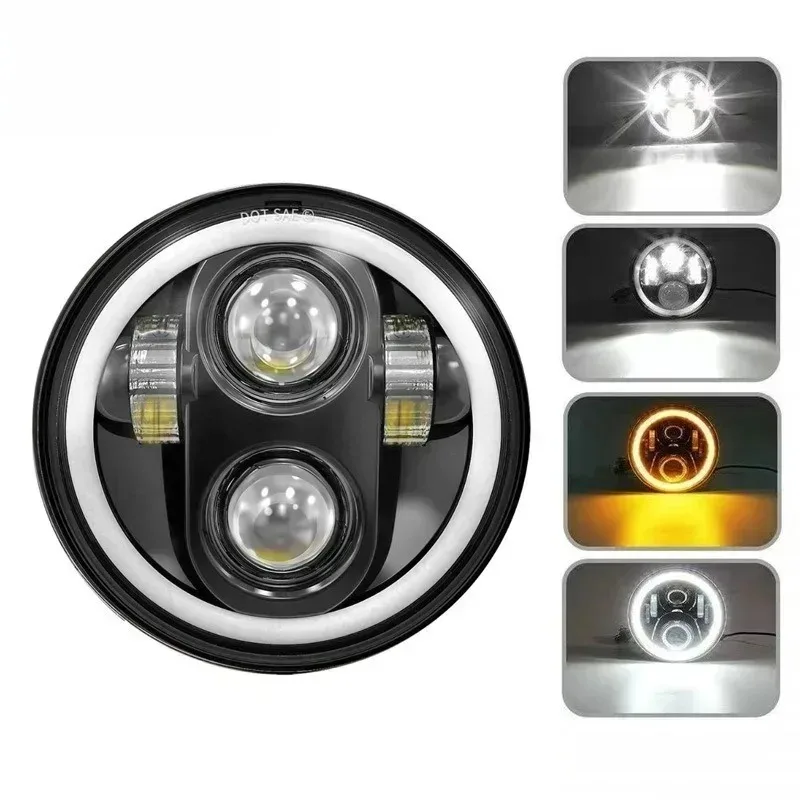 5.75 Inch Motorcycle Led Headlight Universal  Round Head Light Motorcycle High Low Beam DRL Turn Signal Light