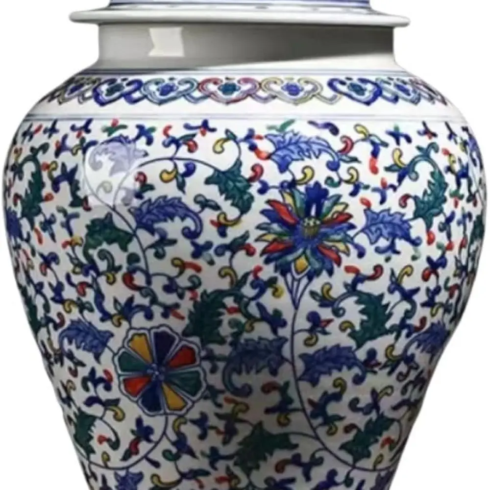 

Сине-белая фарфоровая банка для чая с крышкой, современный стиль шинуазри, декоративный контейнер для хранения, 46x25 см