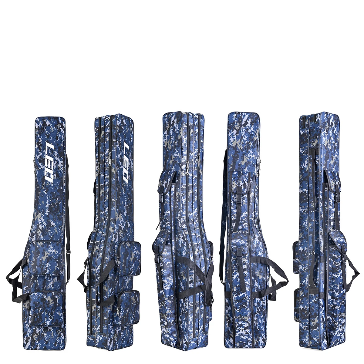 Tackle Storage Bag 51.18inch/4.27ft Portable Fishing Rod Reel Organizer Fishing Pole Gear Tool Cases Carrier Two Layer Durable O