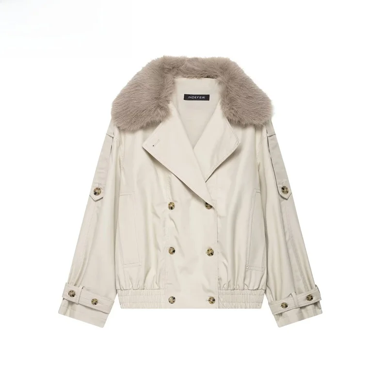 

ZBZR Autumn Winter New Sle Women's Faion ort Waterproof Coat Ele Personali Commute Straight Tube Polyester Fiber