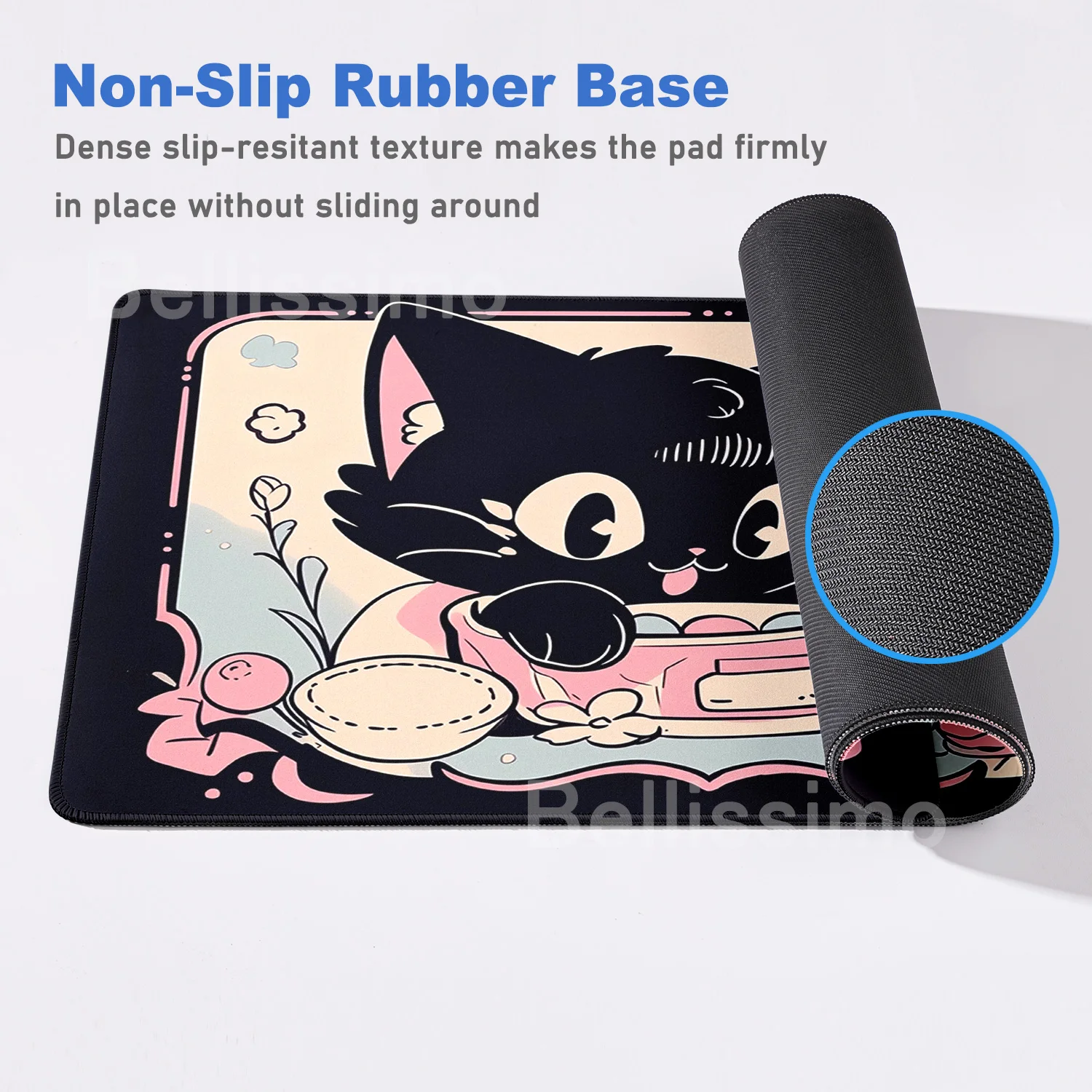 Cute Black Pink Cat Mouse pad Cabinet Gamer Mousepad Extended E-Sports Desk Mat Anime Large Gaming Mouse Mat Keyboard Desk pad