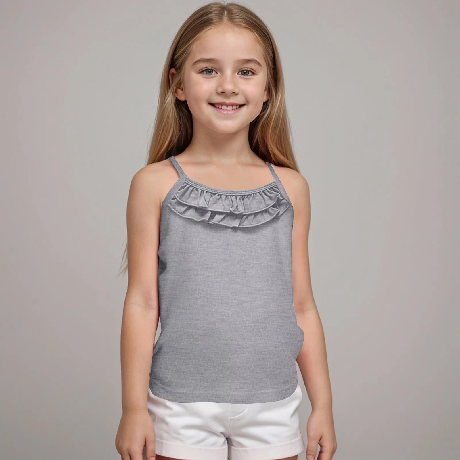 

4 Years Girls Clothes Girls Tank Top Solid Sleeveless Undershirts Scoop Neck Undershirts Soft Dance Tank Tops For Camisole Tween
