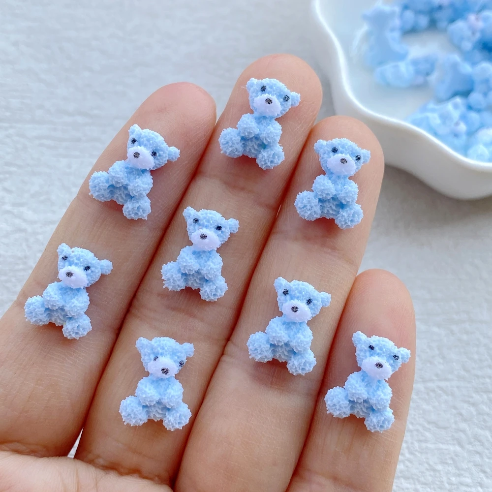 50 Stück niedliche Mini-Cartoon-Tierfiguren aus weichem Gummi, Teddybär, Kunstnägel, flache Rückseite, DIY, Scrapbook-Deko, Schmuck, Bastelzubehör – Detail 9