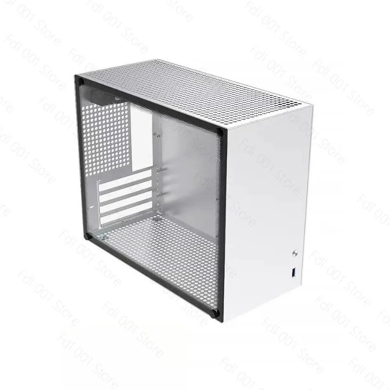 C2P MATX ITX Small Case, All Aluminum Case, Glass Side Transparent ATX Power K88 Mini Computer Case