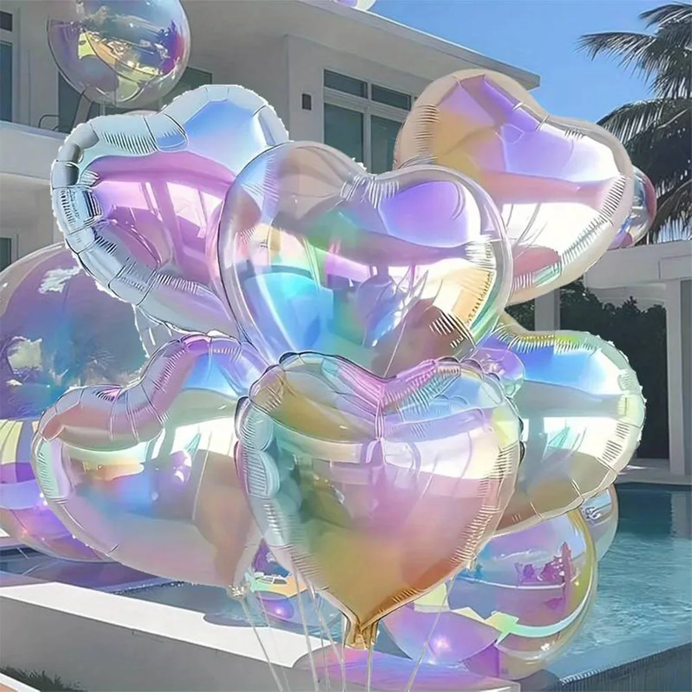 6 عبوات من بالونات قلب ملونة مقاس 24 بوصة، مجموعة بالونات من رقائق معدنية على شكل قلب، مناسبة لتزيين حفلات التخييم، والتخرج، وزينة خلفية دش الزفاف، وحفلات الزفاف، ومستلزمات تزيين حفلات أعياد الميلاد والذكرى السنوية #2