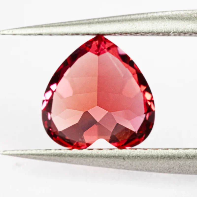Lab Grown Sapphire Heart Shape Sunset Red Color Selectable  AGL Certificate Stones for Charms Diy Jewelry Making Rings Pendant