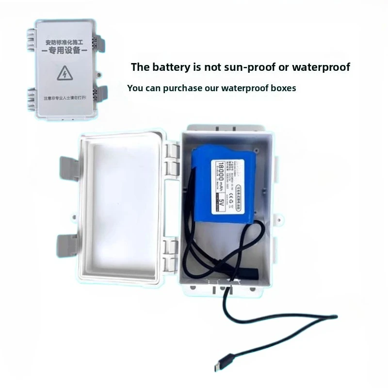 Rechargeable Battery for Solar Monitoring Camera 18650 Photovoltaic 5V Lithium Battery Pack Outdoor Portable Power Bank