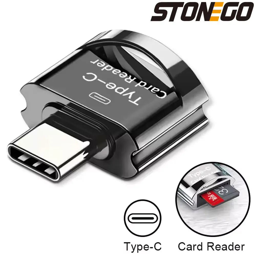 STONEGO-Adaptador USB 3,0 tipo C a micro-sd TF, lector de tarjetas OTG, Mini lector de tarjetas de memoria inteligente para teléfono y portátil