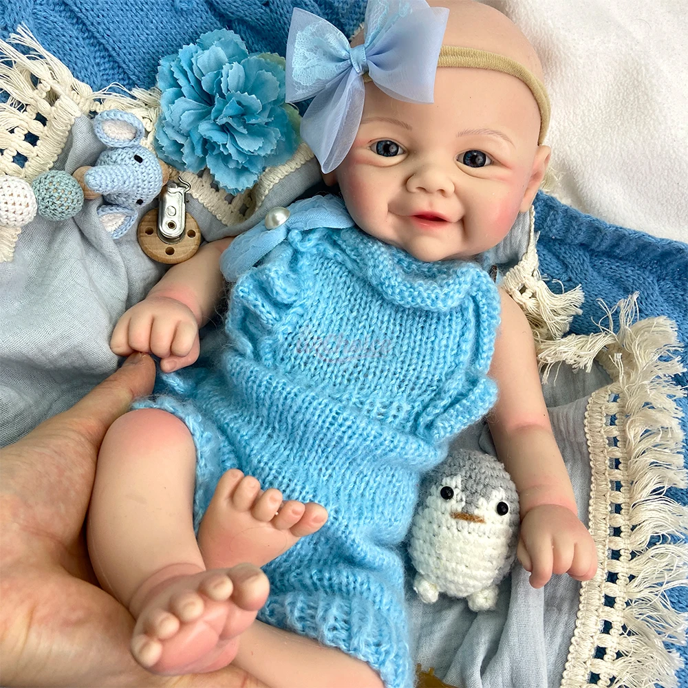 

43cm Open Eyes Vivienne Full Soft Silicone Reborn Baby Girl/Boy Lifelike Realistic Weighted Newborn Doll Studio Props