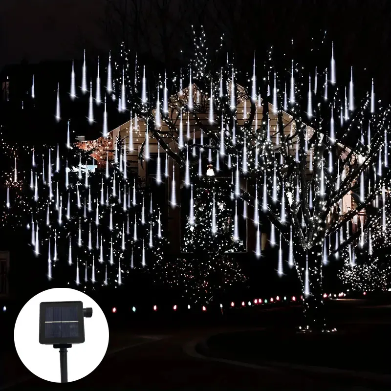 

Солнечные светодиодные метеоритные дождевые трубки, гирлянды, гирлянды, уличные рождественские, новогодние, садовые, свадебные, елочные, вечерние украшения