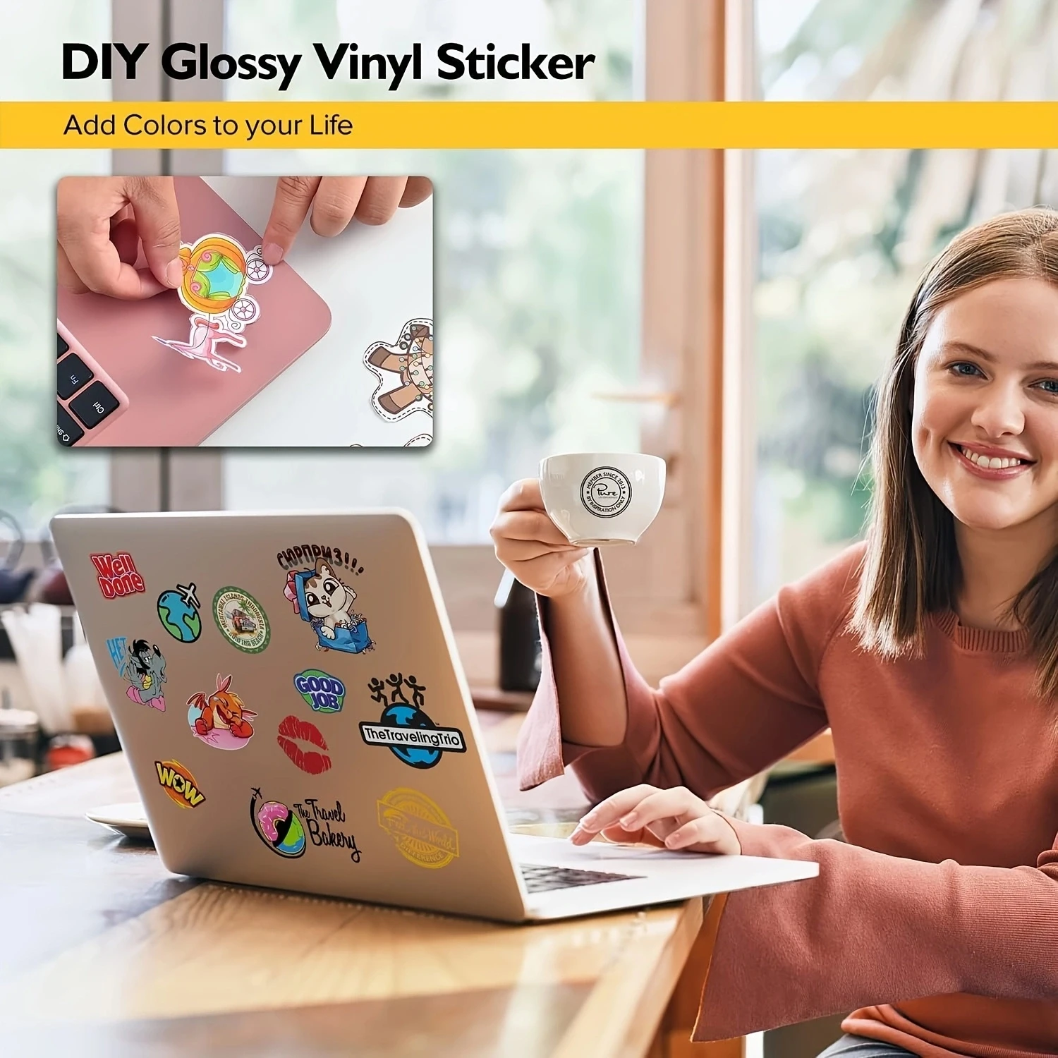 20 Sheets Glossy/Matte Waterproof Vinyl Sticker Paper A4 Tear-off Resistant Label Sticker for Inkjet or Laser Printer and Cricut