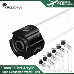 FREEZEMOD 50MM Caliber Water Tank for DDC Pump 85/135/185/235/285/335mm 4 Holes Reservoir Water Cooler Metal Cover PJ-PM6SX