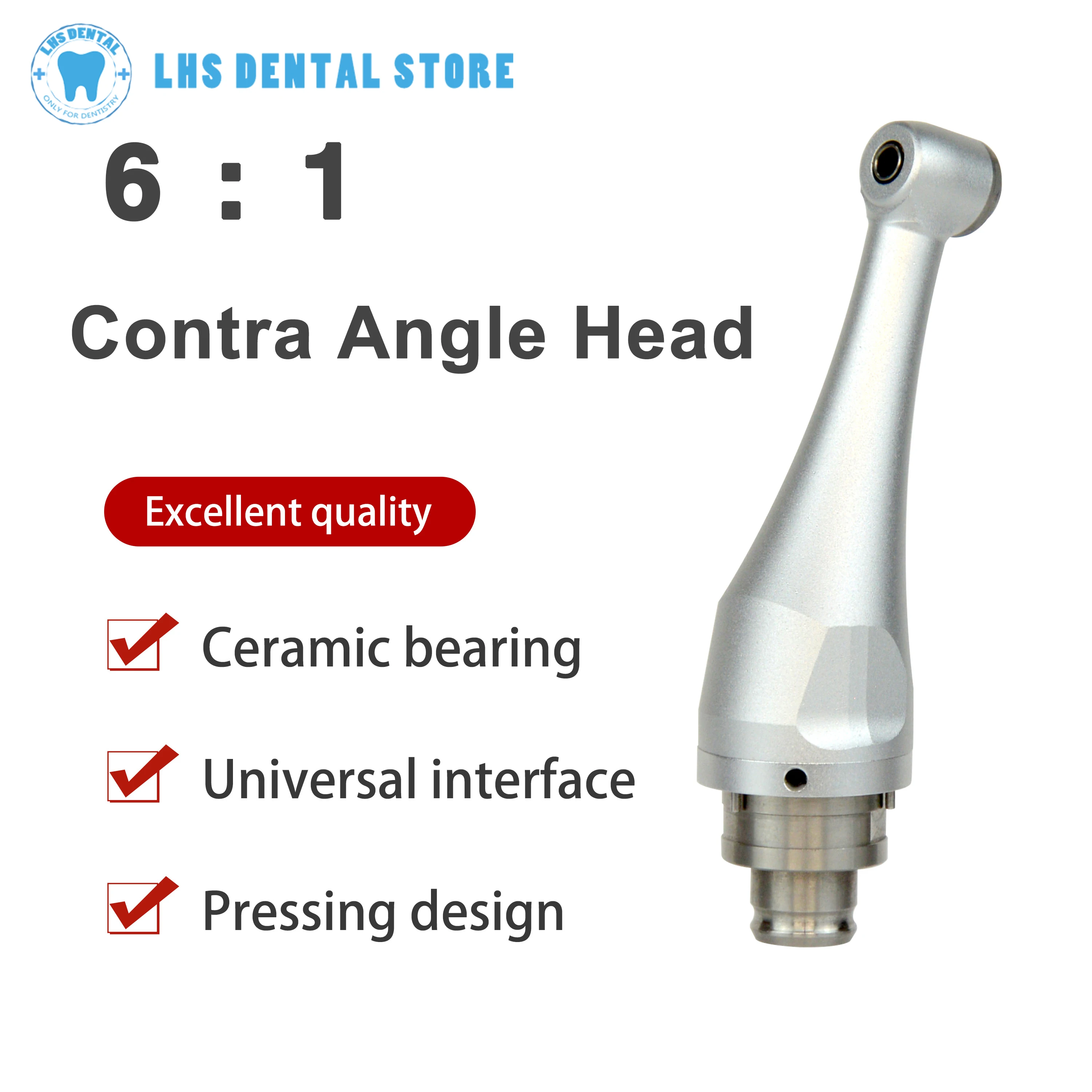 

Dental 6:1 Contra Angle Head Part For Woodpecker / Dentsply Handpieces With Push Button For Dentist