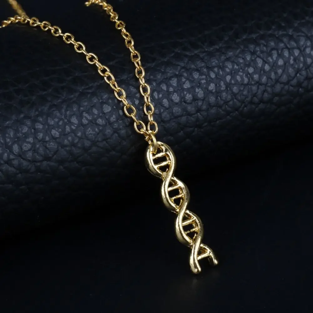 Personality Gold Silver Color DNA Pendant Necklace for Trendy Men Women Jewelry-Wannee Creative Fashion Accessory