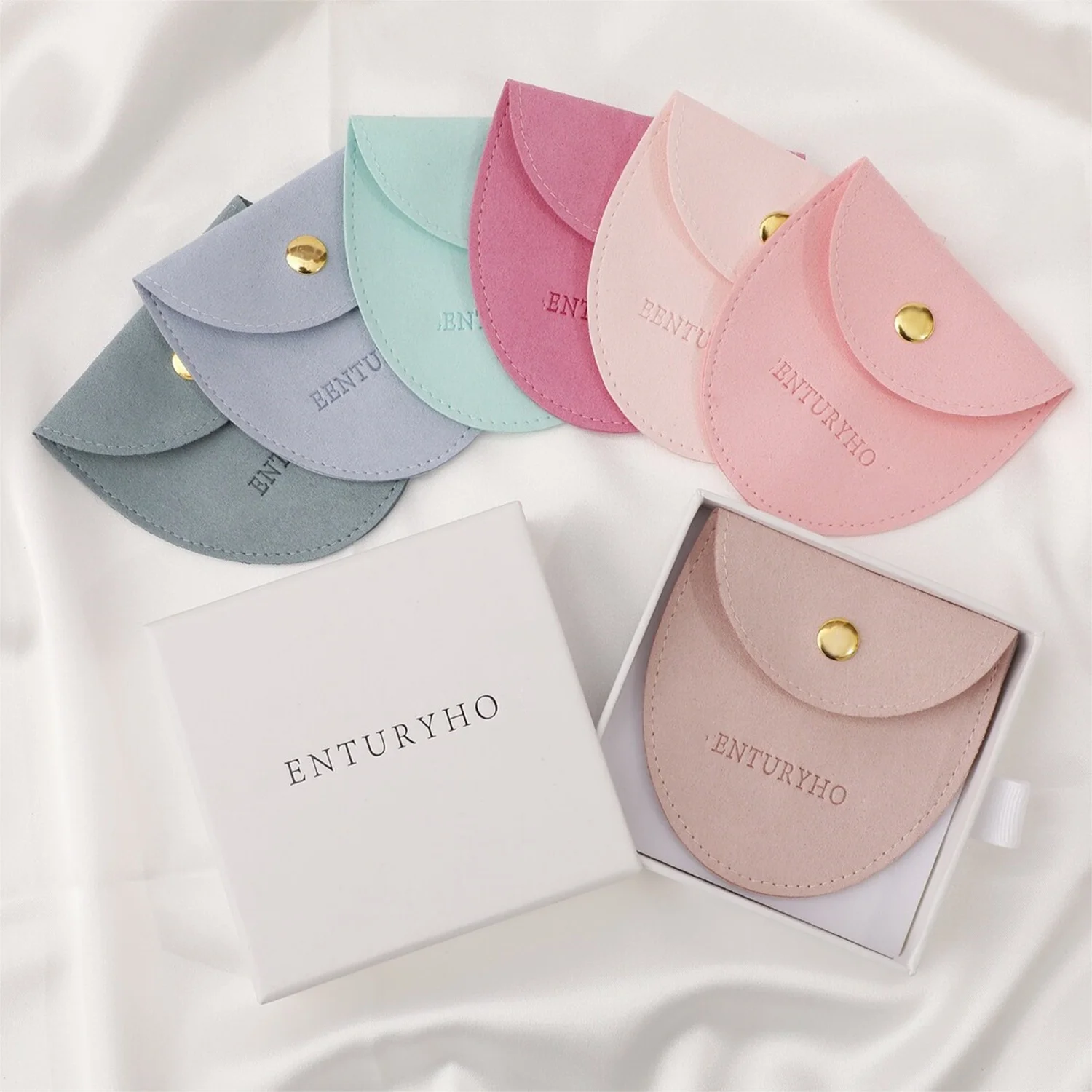 

50 Personalized Embossed Logo Printed Microfiber Jewelry Bags Custom Jewelry Packaging Bags Wedding Gifts Cosmetic Bags Lipstick