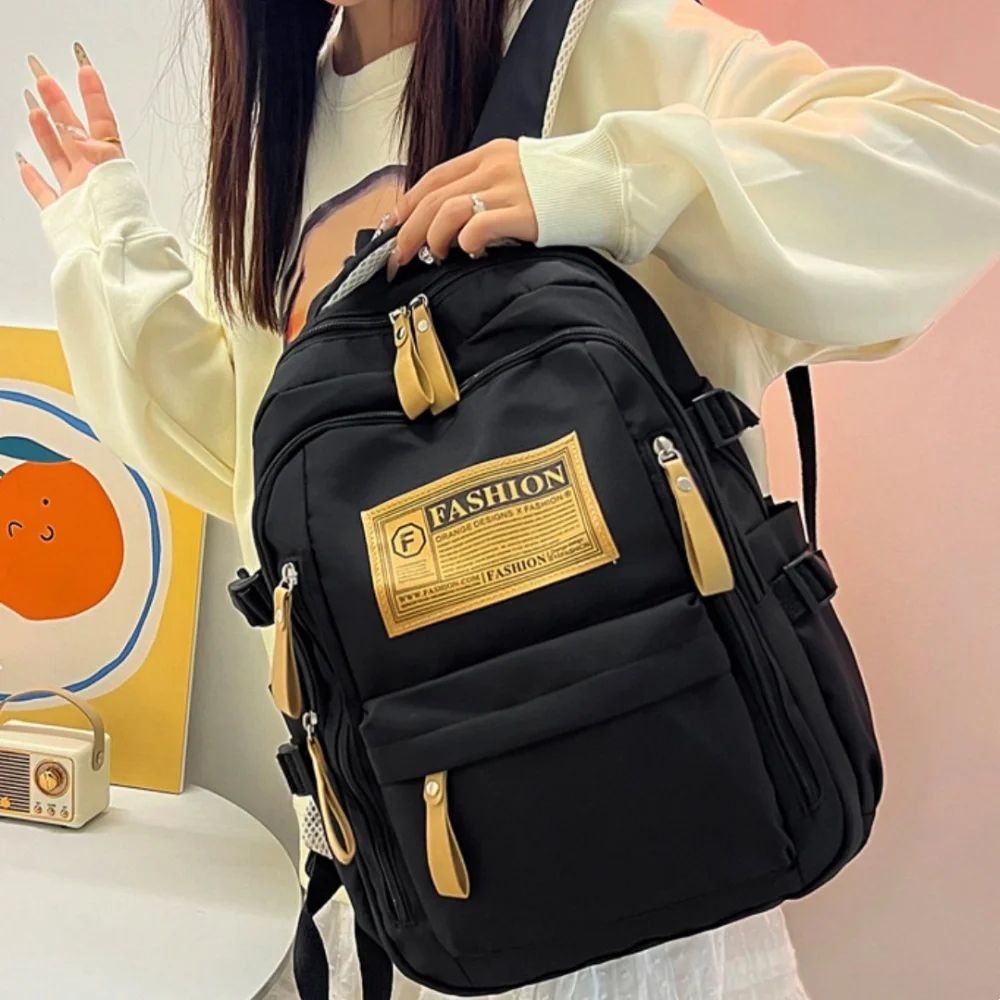 

Simple Backpack For Women Men Solid Color Travel Backpacks Large Capacity Waterproof Computer Bag For Student Girls School Bag