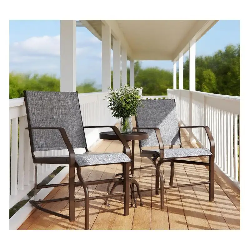

Outdoor Glider Swing Set with Center Coffee Table & Separate Chairs for Relaxation and Enjoyment in Your Garden or Patio