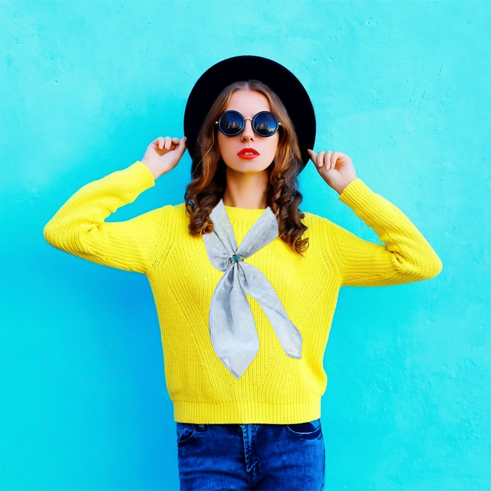 1 pezzo elegante sciarpa di seta fibbia design unico clip per sciarpa in acciaio al titanio premium per accessorio per vestizione porta scialle alla moda da donna