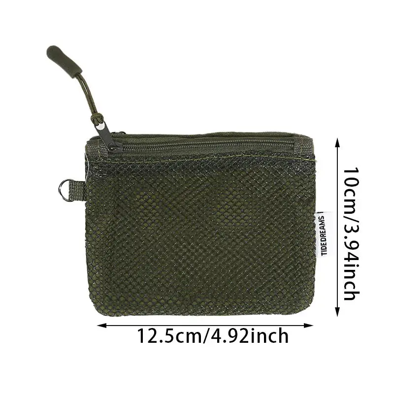 

Travel Makeup Storage Bags New Mesh Coin Purse Simple Portable Mini Bag Multi-purpose Square Bag Double-layer Zipper Card Holder