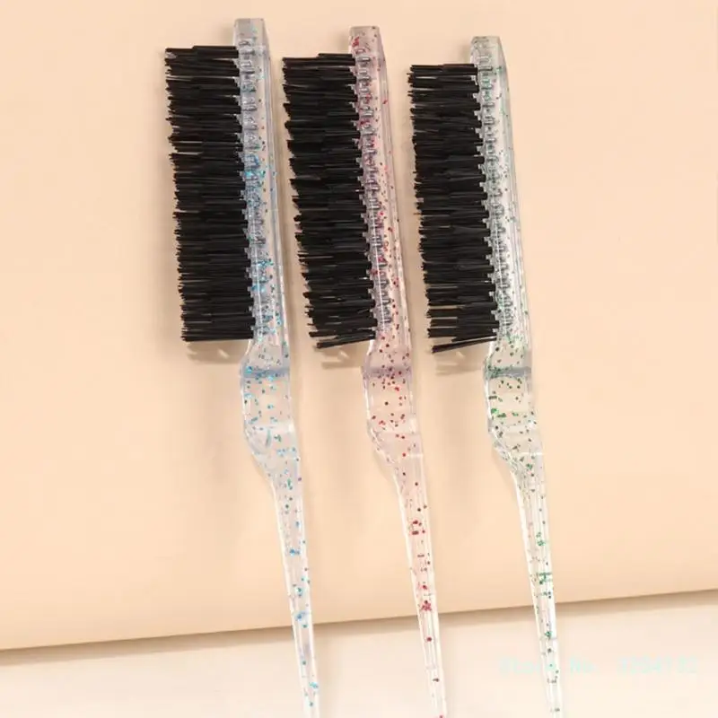 Achieve Hairstyles with Flakes Hair Teasing Comb Three Row Bristle Hair Brush Teasing Comb Grooming Combs Sturdy for Men