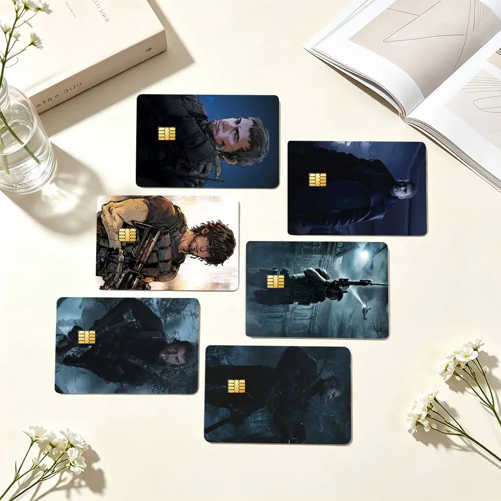 C-Chris Redfield Resident Evil Credit Card HD Stickers Small Chip Waterproof Sticker Game Card Decal Gift