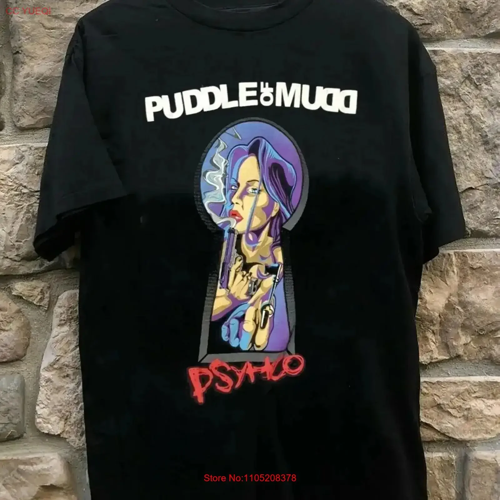 بركة الطين النفسي للمروحة S إلى 5XL تي شيرت MA63 خمر غسلها امتدت عادية مريحة الرسم لينة