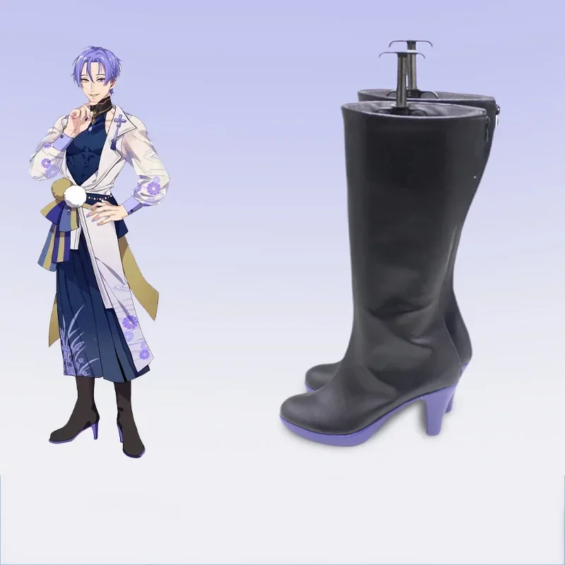 

Kuya Cosplay Shoes Game Nu Carnival Cosplay Black High Heels Halloween Carnival Boots PU Leather Shoes Custom Made