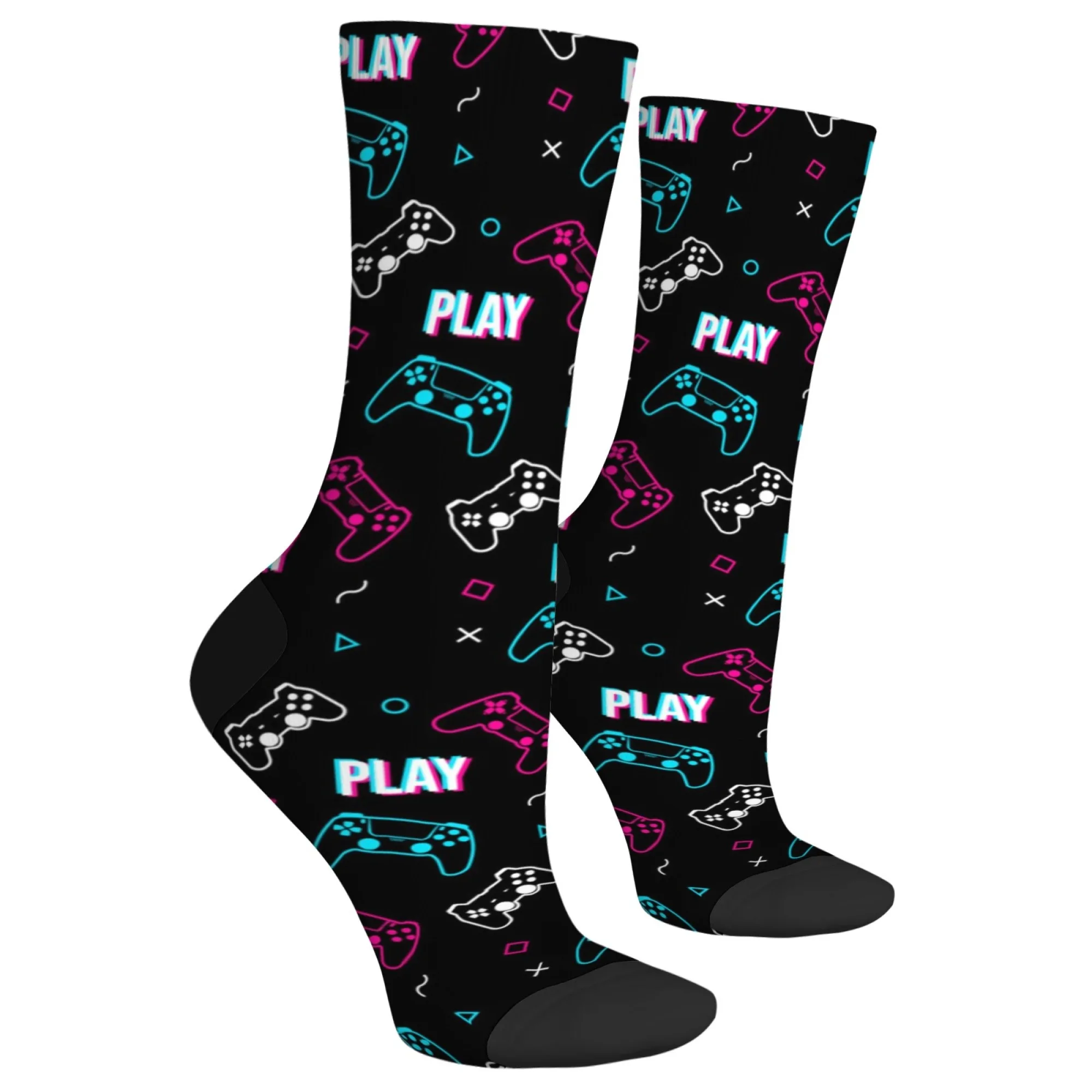 Happy Game Machine Men's Socks Harajuku Retro Hip-Hop Women's Socks Novelty Funny Crazy Socks Gift Street Trend Fitness Cycling