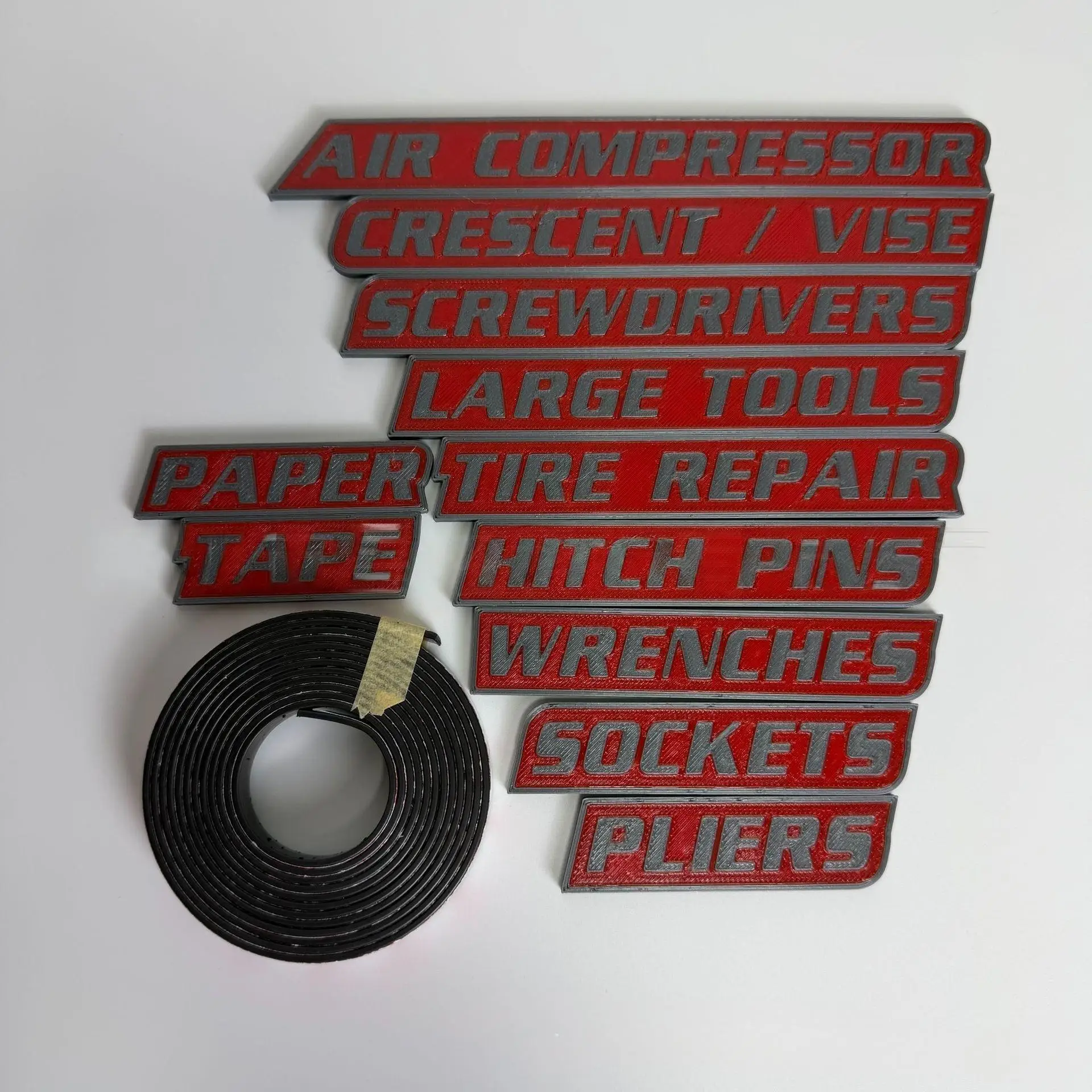 ป้ายแม่เหล็กสำหรับกล่องเครื่องมือ ป้ายแม่เหล็กสำหรับกล่องเครื่องมือที่พิมพ์ด้วยเครื่องพิมพ์ 3 มิติ ชุดป้ายแม่เหล็ก ป้ายสำหรับลิ้นชักเครื่องมือแบบพกพา สำหรับลิ้นชักและกล่องเครื่องมือ