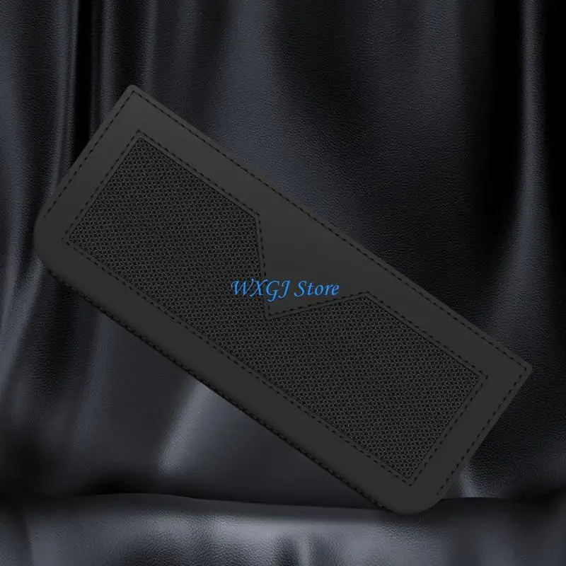 

37JE Leather Car Adhesive Phone Holder with Mesh Compartments for Cards Easy To Clean Multifunctional Storage B