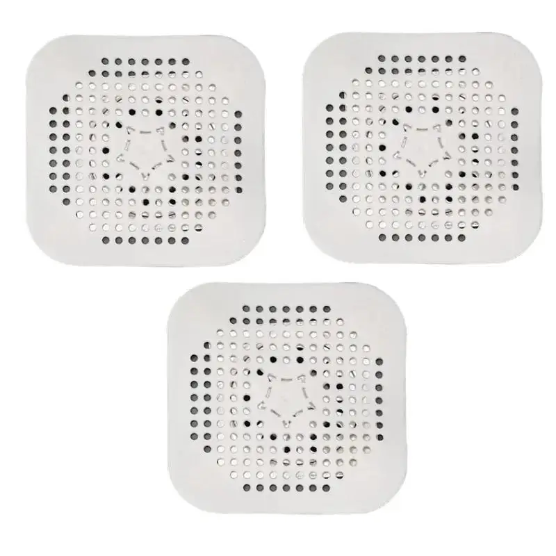 3PCS Drain Hair Catcher Filter Sink Anti-blocking Strainer Bathtub Shower Floor Silicone Stopper Cover Kitchen Bathroom Accessor