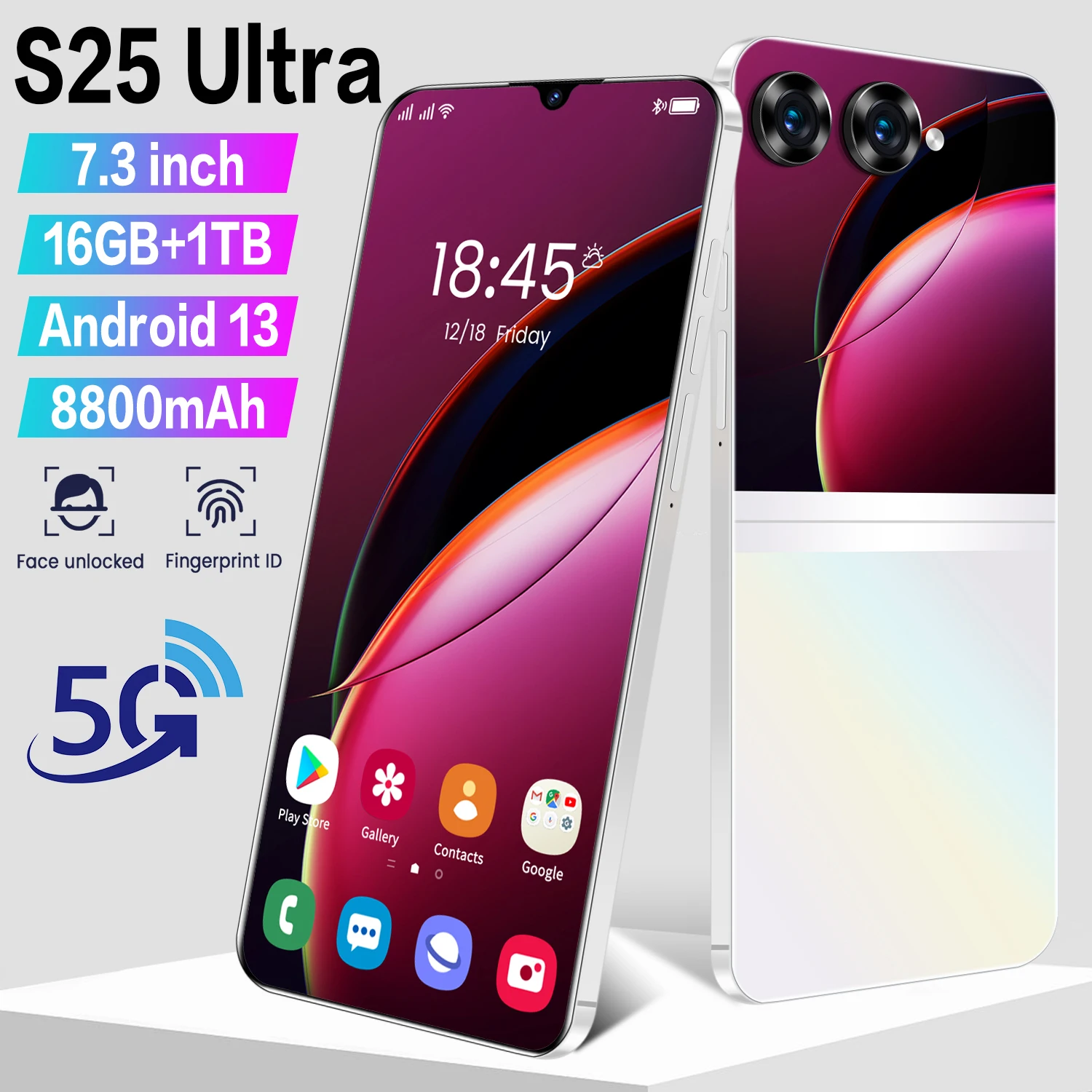 S25 Ultra smartphone 16GB+1TB 6.8-inch high-definition screen 72MP+108MP Snapdragon 8 Gen 3 6800mAh dual SIM card