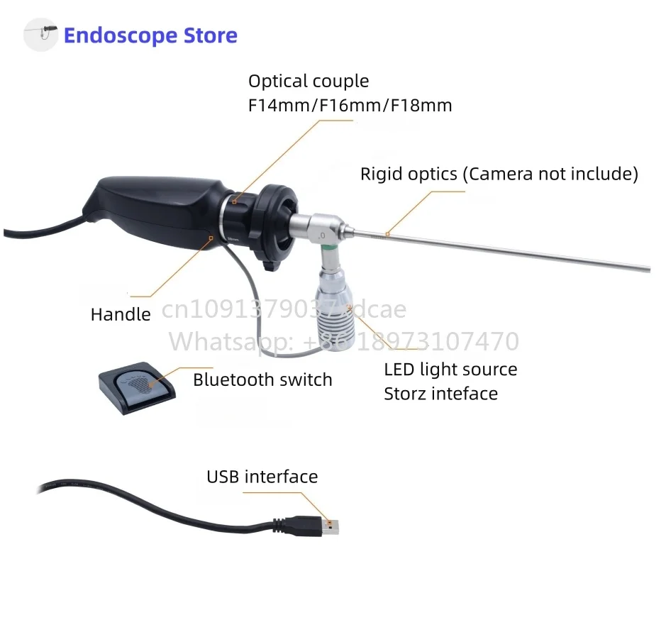2026 New HD 1080P Portable Endoscope USB Camera With LED Light Source ENT Veterinary Animal Hospital