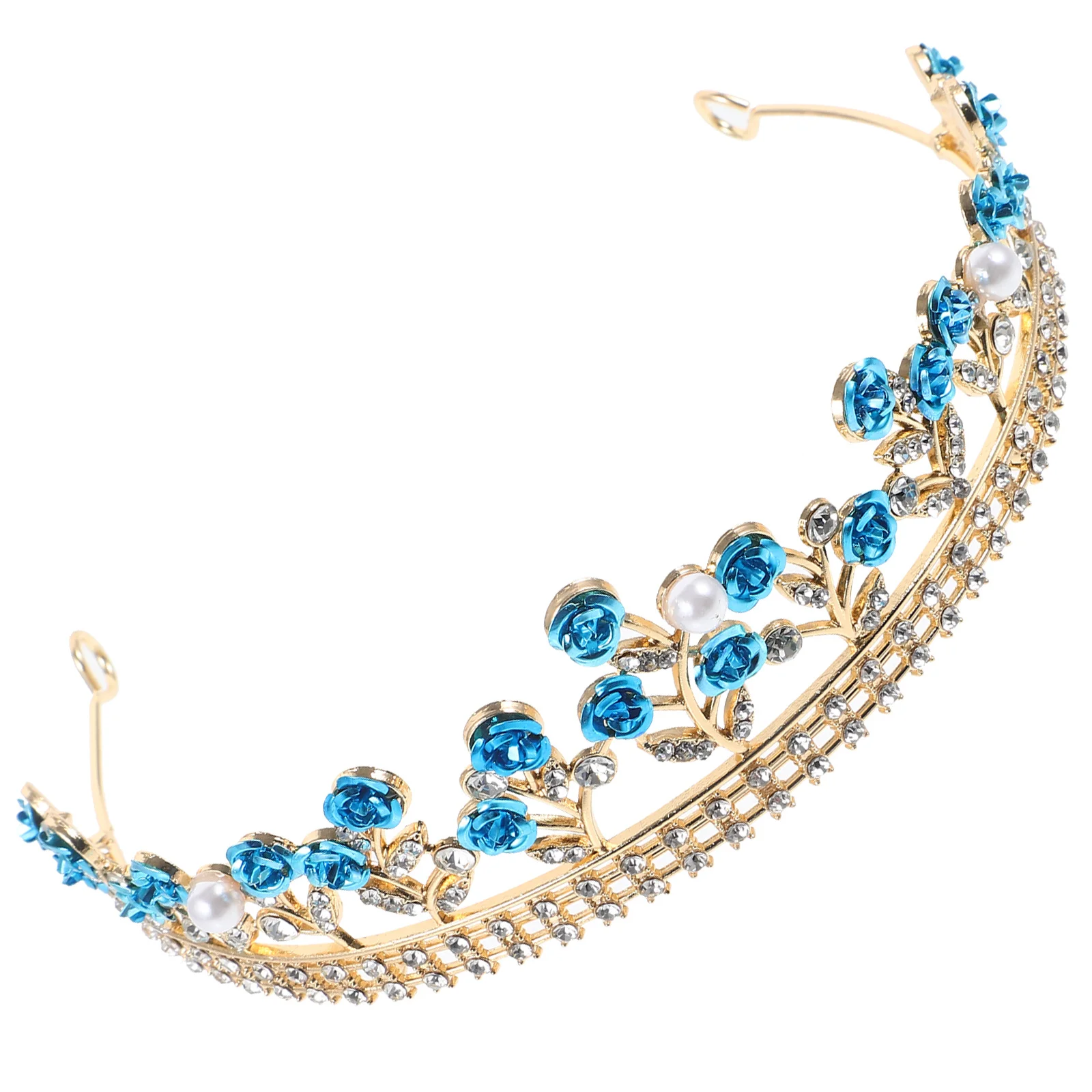 

Rose Flower Metal Crown Headband Bridal Wedding Decorative Floral Crown Headpiece for Women Party Prom Stage Performance