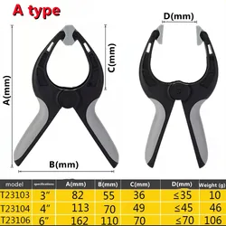 3/4/6/9Inch Spring Clamps DIY Woodworking Tools Plastic Nylon Clip For Woodworking Spring Clamps Wood Carpenter Tool Clip