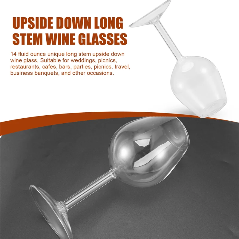 

VEHO-Длинный бокал для вина, перевернутый, в стиле фанк, уникальные бокалы для вина, перевернутые бокалы для вина с длинным стержнем, простая установка, легко устанавливается