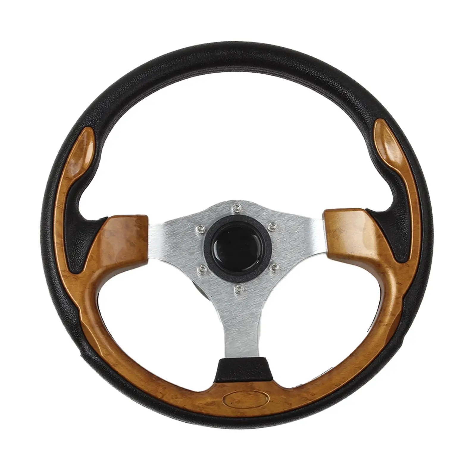 Marine Steering Wheel Marine Steering System Fine Workmanship Durable Polished 350mm 3 Spoke for Marine Boats Equipment