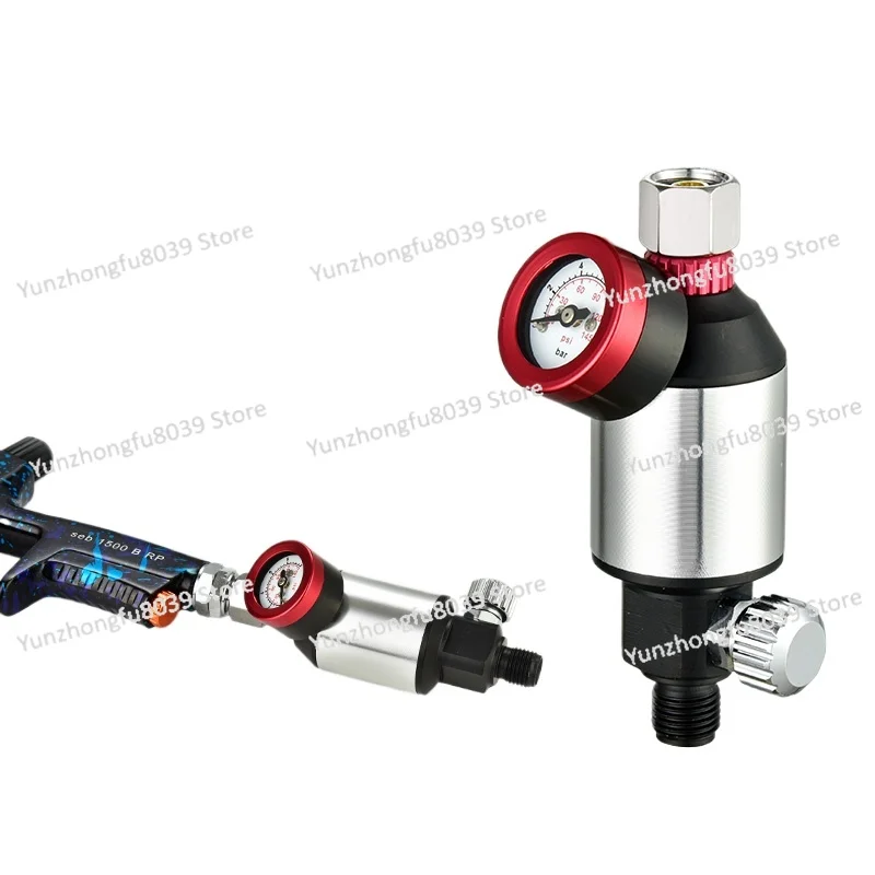 2-In-1 Paint Gun Pressure Gauge, Explosion-proof Oil-water Separator, Gun Tail Valve Pressure Regulator Barometer