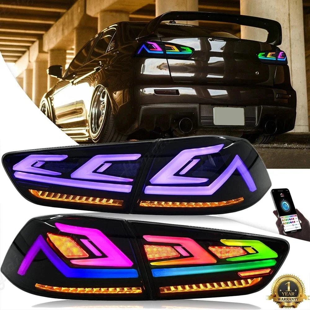 

Pair taillight assembly RGB 2008-2018 Mitsubishi lancer-EX ES & LANCER EVO X GTS modified LED model Brake lights, reverse lights