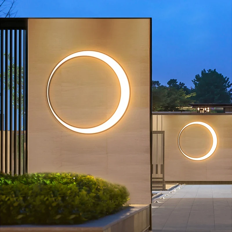 

Courtyard LED Moon Wall Lamp Outdoor Waterproof Modern Minimalist Aisle Exterior Wall Light Sconce Hallway Entrance Balcony