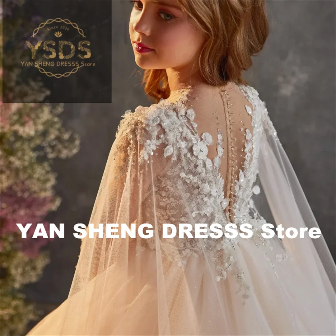 Летние платья для причастия для девочек, платья с большим бантом для девочек-цветочниц, пышное платье для девочек с золотой аппликацией, платье для первого причастия